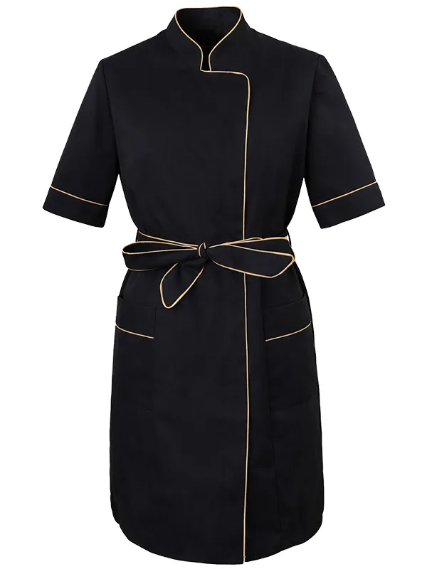 Fartuszek na stójce z paskiem