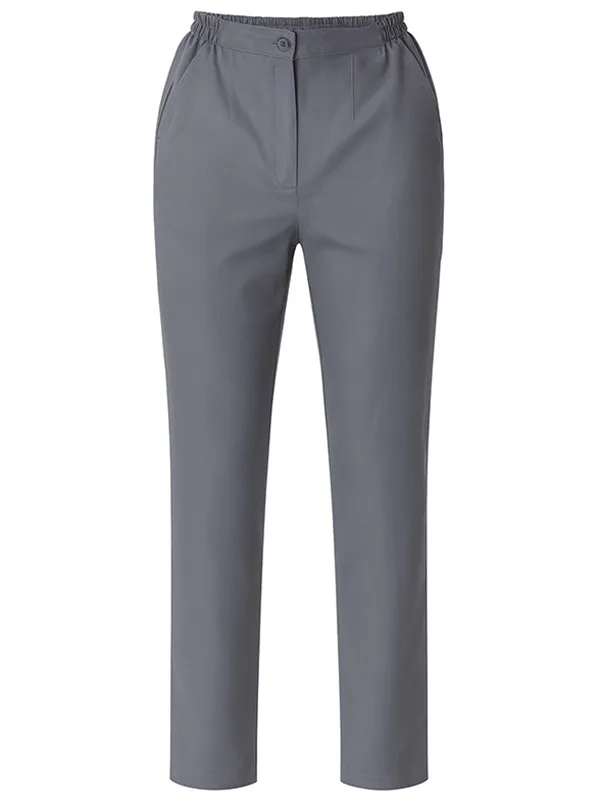 Spodnie damskie z gumą w talii szare