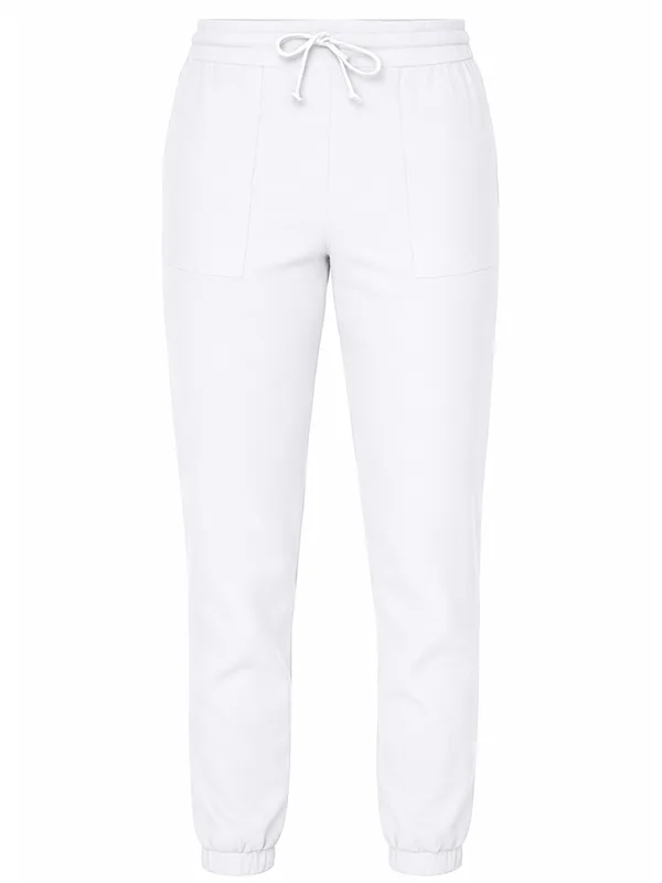 Spodnie z nogawką na gumie białe